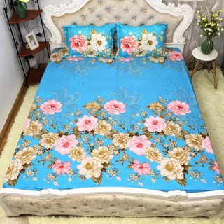 Bộ ga gối 1m2,1m4,1m6 poly cotton 3 món mẫu lá ổi