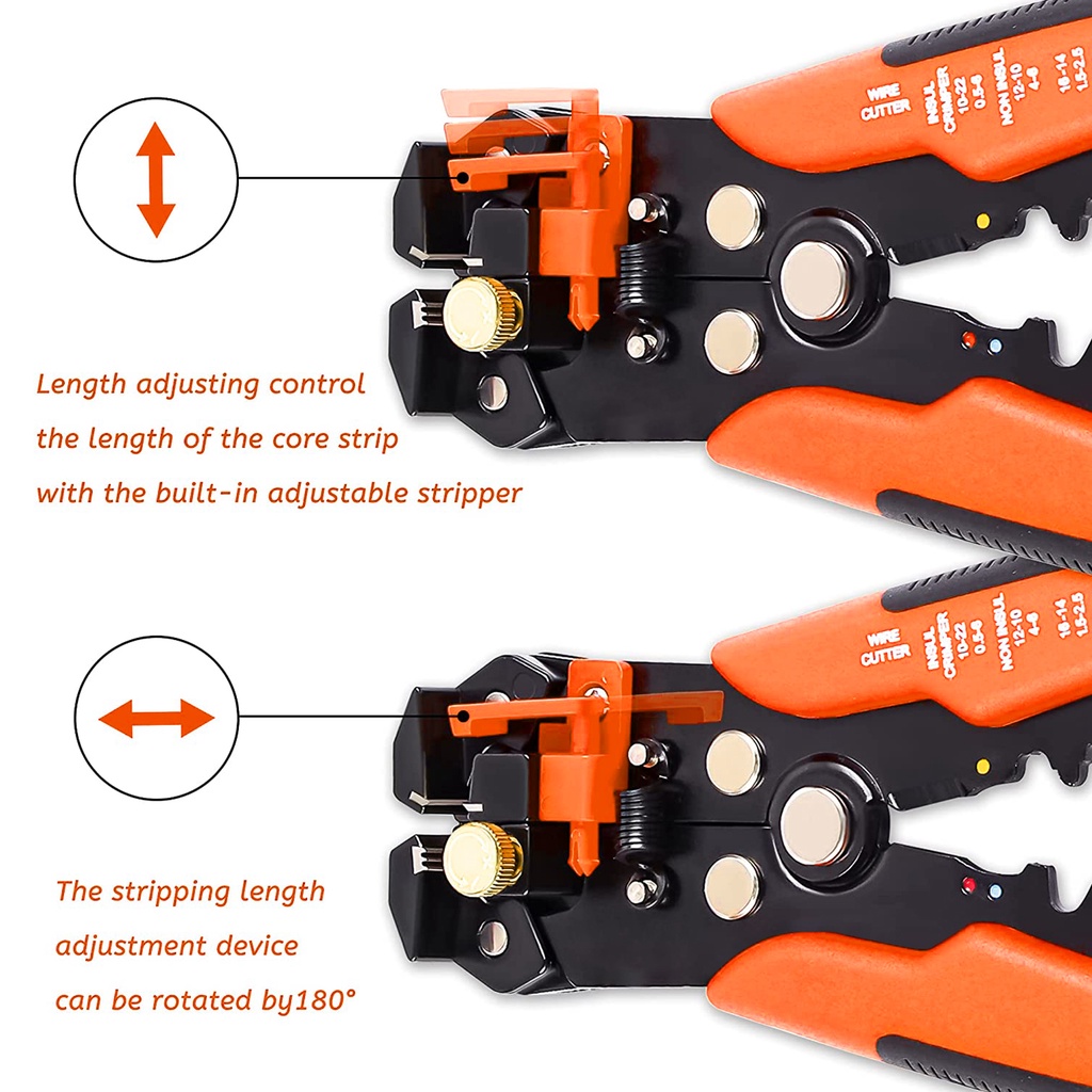 Kìm tuốt dây điện tự động kìm tuốt dây điện đa năng，bấm cos đa năng 0.2 - 6mm