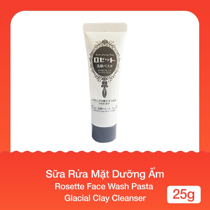 (HÀNG TẶNG KHÔNG BÁN) Sữa Rửa Mặt Dưỡng Ẩm Rosette Face Wash Pasta Glacial Clay Cleanser Mini Tube (25g)