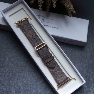 Dây da apple watch - Luiviton nâu