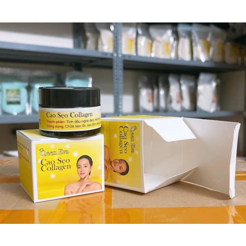 Cao Sẹo Collagen Queen Eva Hũ 30gr Thổi Bay Các Loại Sẹo