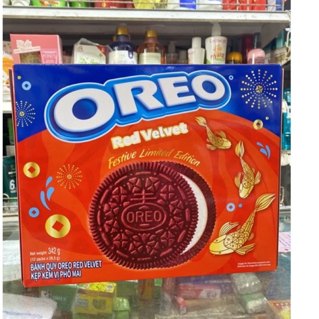 BÁNH QUY OREO RED VELVET KẸP KEM VỊ PHÔ MAI 342g (12 gói x28.5g) | Shopee  Việt Nam