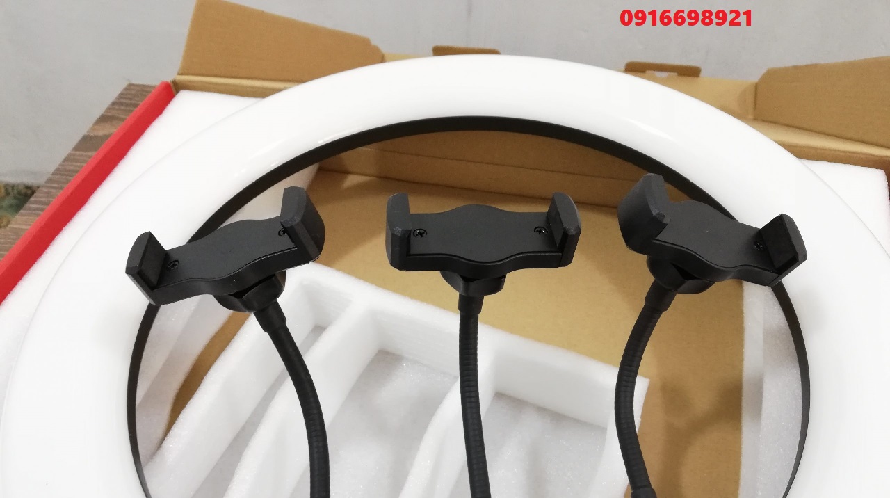 Đèn Lẻ 45cm 3 Kẹp Livestream Ring Spa Studio Có Sạc Điện Thoại