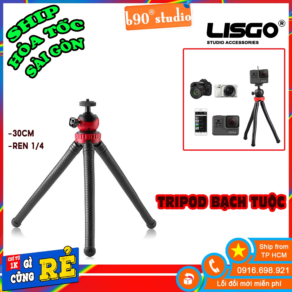 Chân máy ảnh tripod bach tuộc hợp kim siêu bền đầu khớp xoay 360 độ