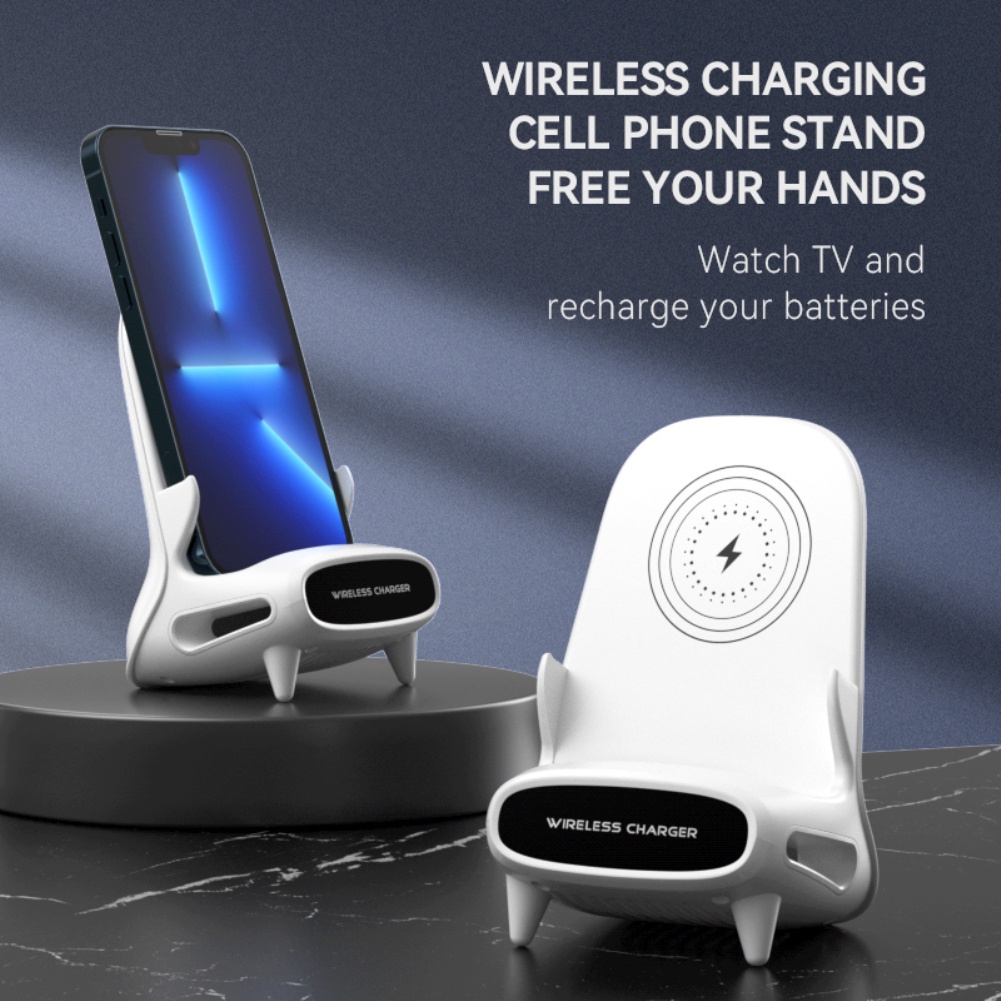 Đế Sạc Không Dây 15w Đế Sạc Nhanh Không Dây Dọc Chống Trượt Đế Sạc Điện Thoại Để Bàn Lười Đa Chức Năng Cho Apple Android Samsung