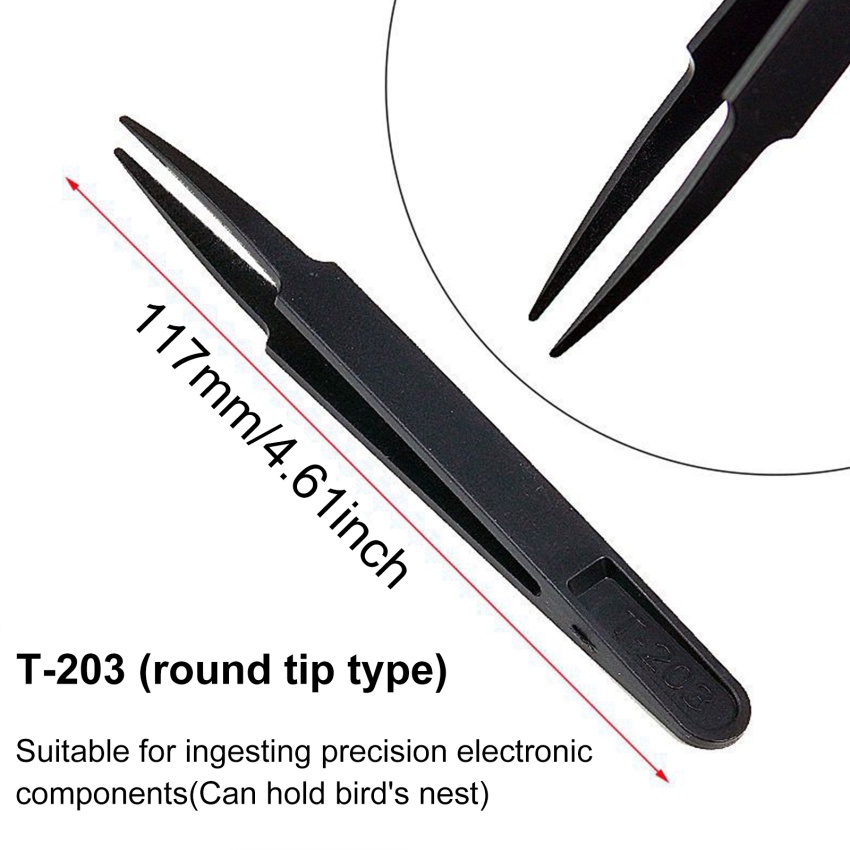 Set 8 nhíp sợi carbon nhựa chống tĩnh điện DIY