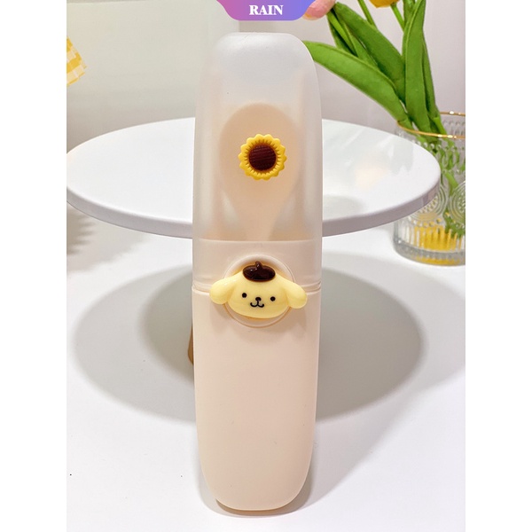 Bộ Dụng Cụ Ăn Uống Di Động Hình Hoạt Hình Sanrio Kuromi My Melody Hello Kitty Pom Pom Purin Di Động Cho Học Sinh [Sợi Niệm]