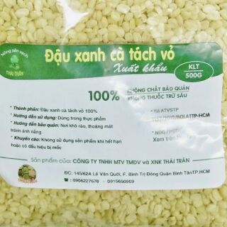 Đậu xanh cà tách vỏ 500g