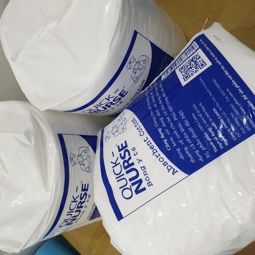 Bông y tế cao cấp 1 kg Quick Nurse, bông ép dùng trong phun xăm, spa, y tế
