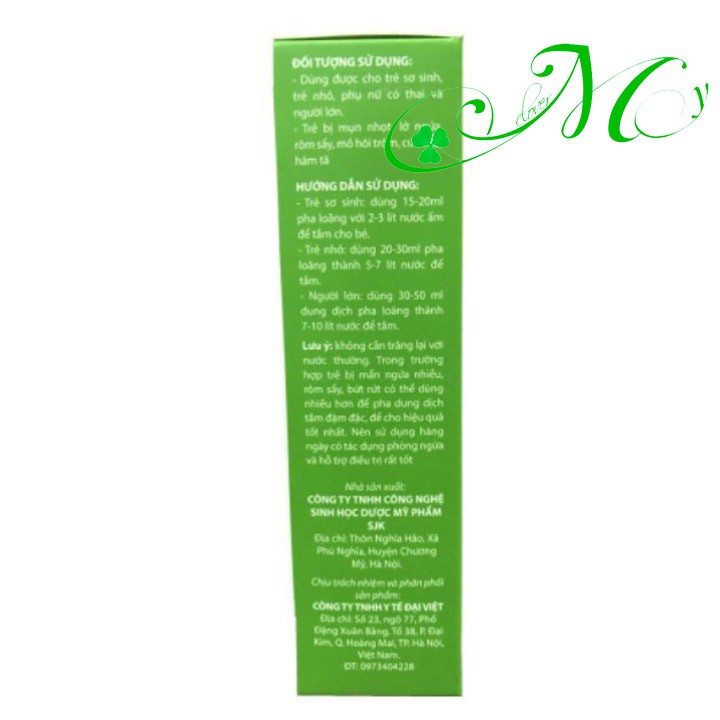 Nước tắm thảo dược Rôm Sẩy BaBy - Giarm rôm sẩy, mẩn ngứa, cứt trâu, bảo vệ da của bé