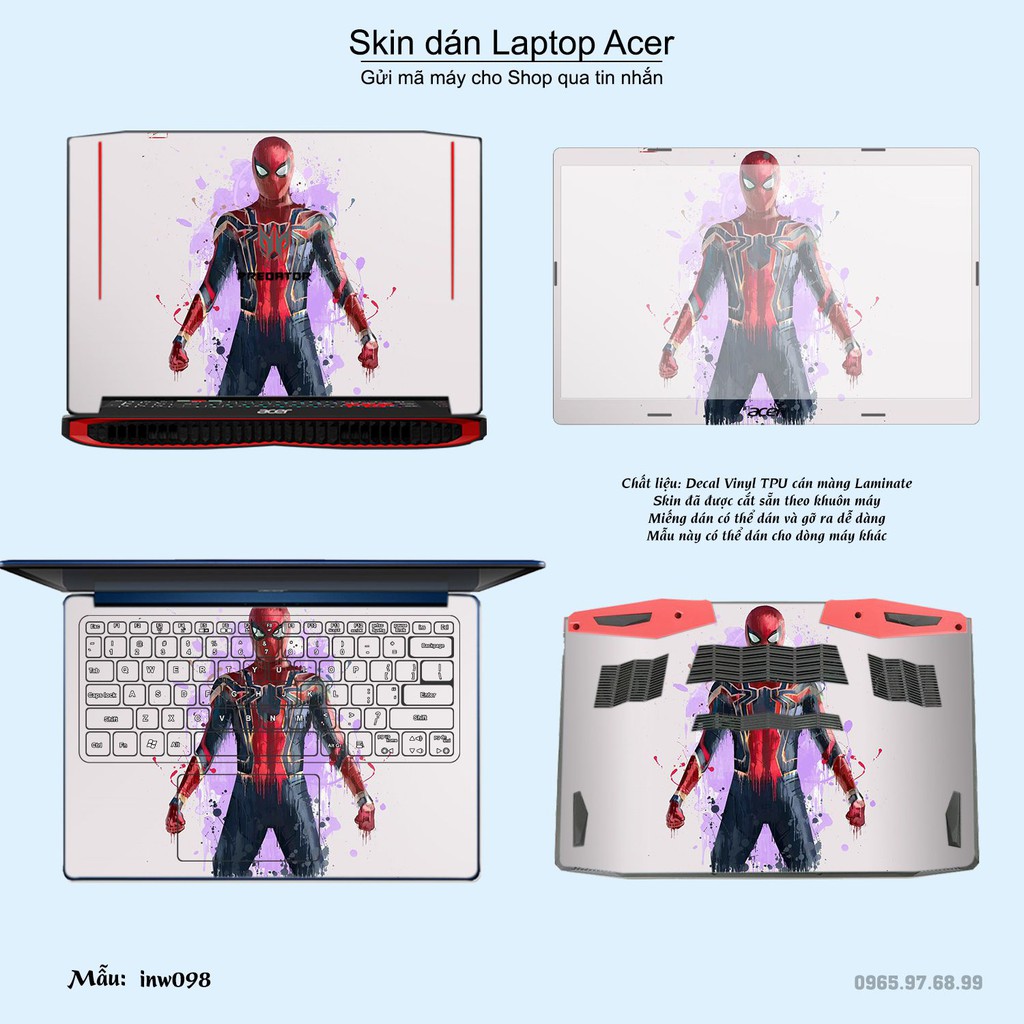 Skin dán Laptop Acer in hình Inifinity War (inbox mã máy cho Shop)