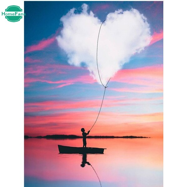 Bộ tranh đính đá 5D họa tiết phong cảnh độc đáo DIY dùng trang trí nhà cửa