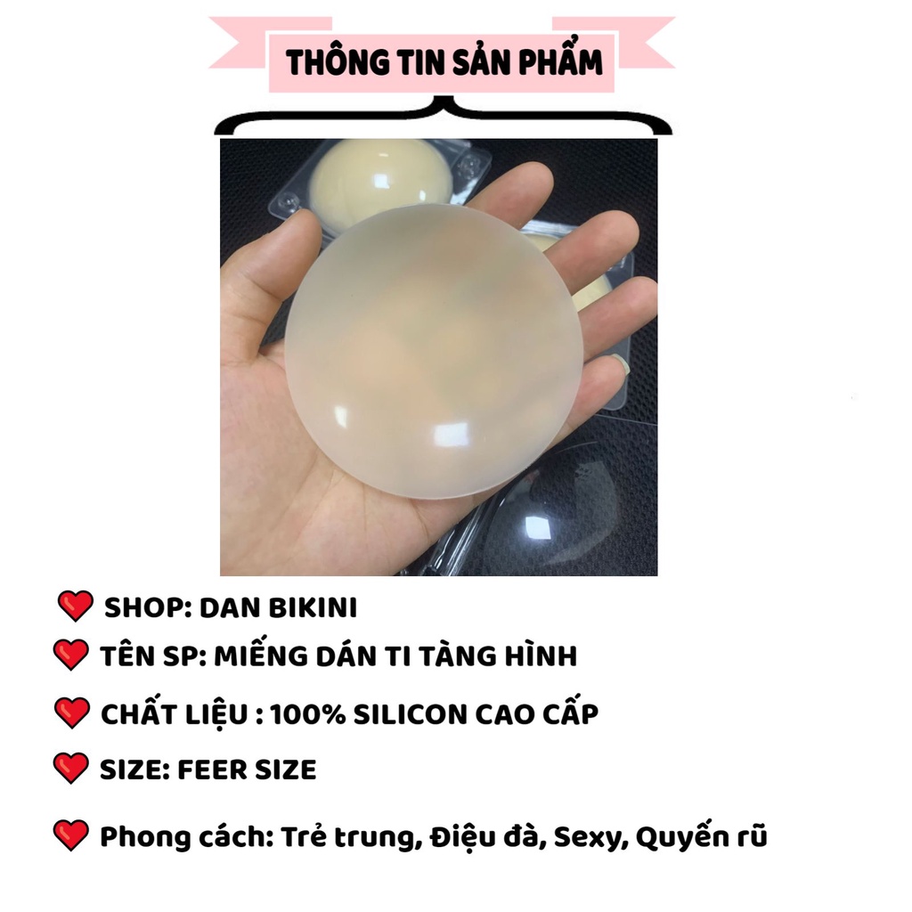 Miếng Dán Ngực Nữ silicon - Miếng Dán Ti tàng hình cao cấp sinh nhiệt chống nước 8cm MÃ 282