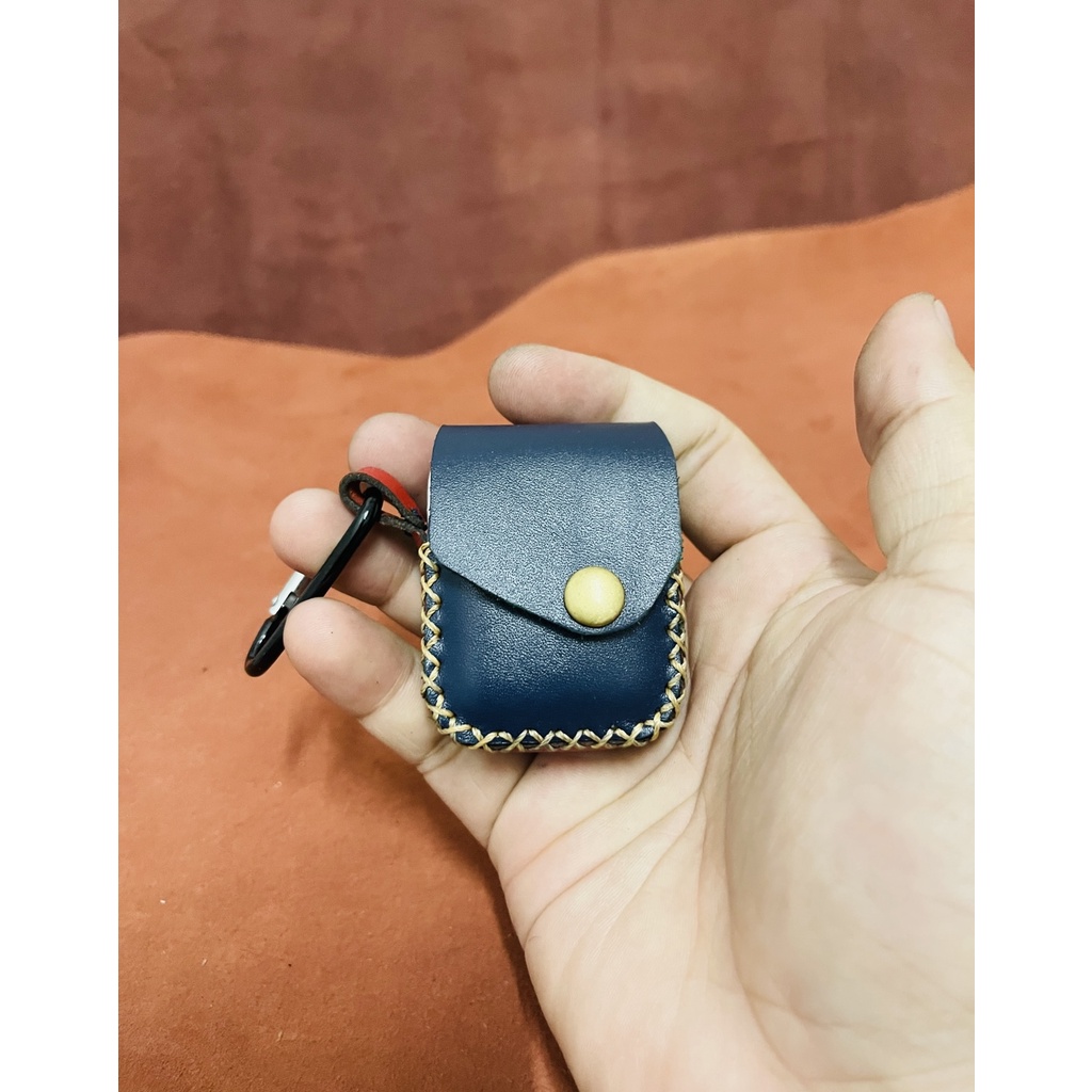 Bao da case tai nghe Airpod 1, 2, i11, i12, 3, Pro ,CASE AIRPOD DA BÒ THẬT MAY THỦ CÔNG, CASE AIRPOD, TẶNG MÓC KHOÁ