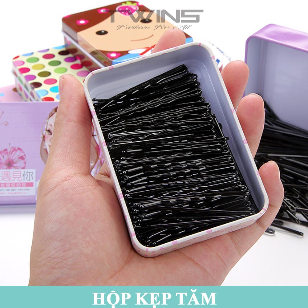 Hộp 50 kẹp tăm kẹp tóc kim loại SK107 sang trọng, dễ thương, xinh đẹp, cute phong cách Hàn Quốc làm phụ kiện tóc cho nữ