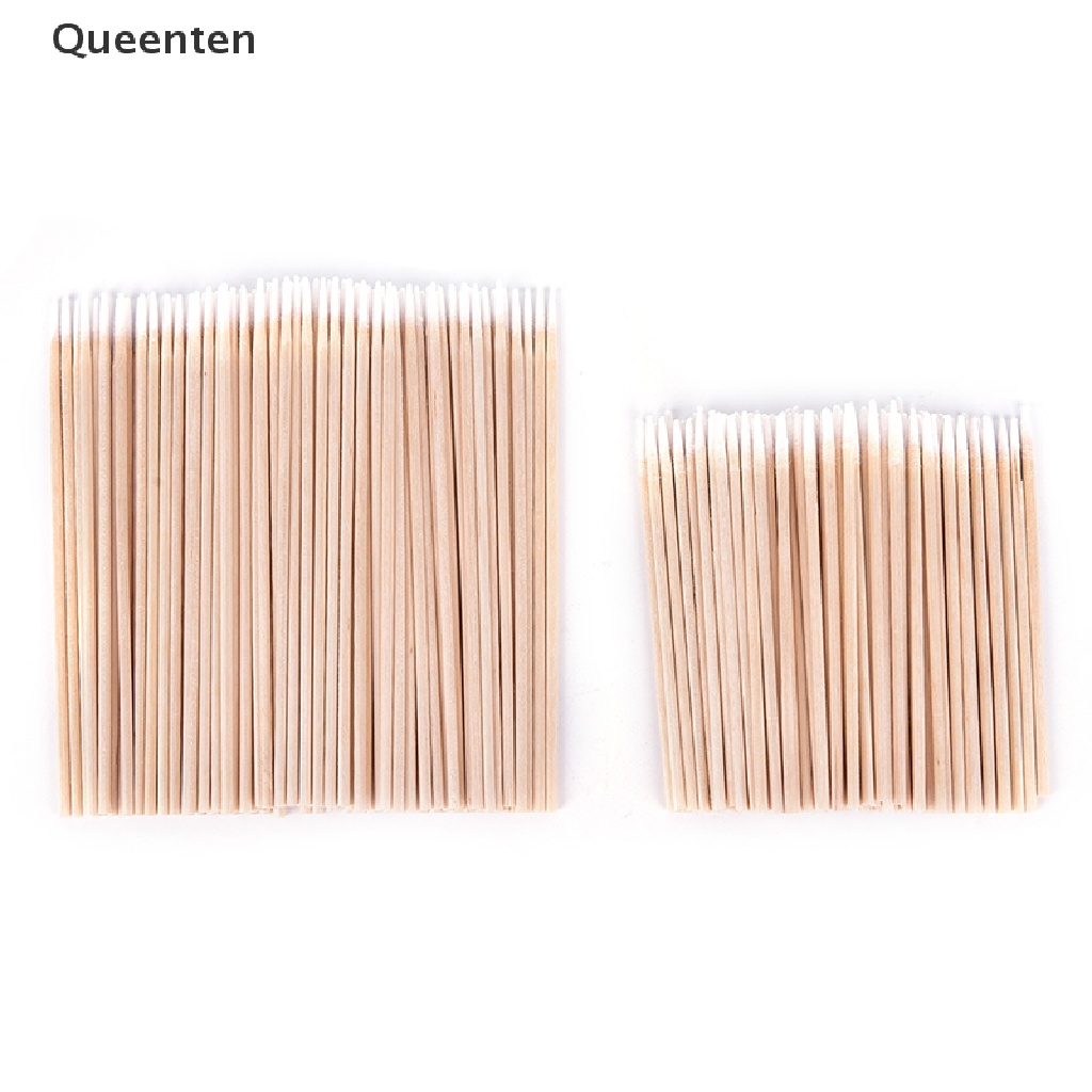 [Hàng mới về] Bộ 100 tăm bông trang điểm cán bằng gỗ