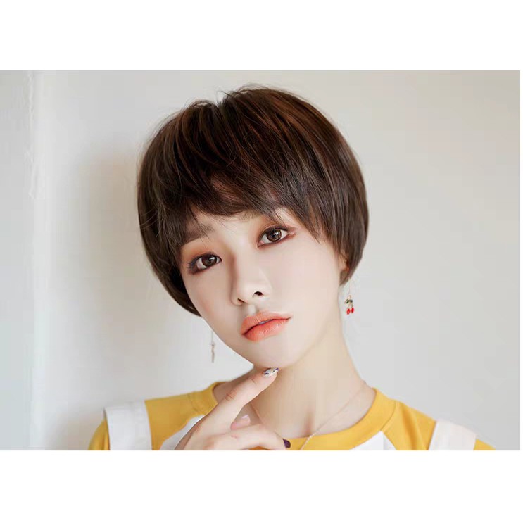 Tóc giả nữ nguyên đầu tomboy, tóc tém