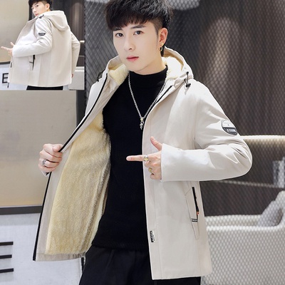 Áo khoác nam hàn quốc lót lông có mũ hàng cao cấp dày dặn ấm áp