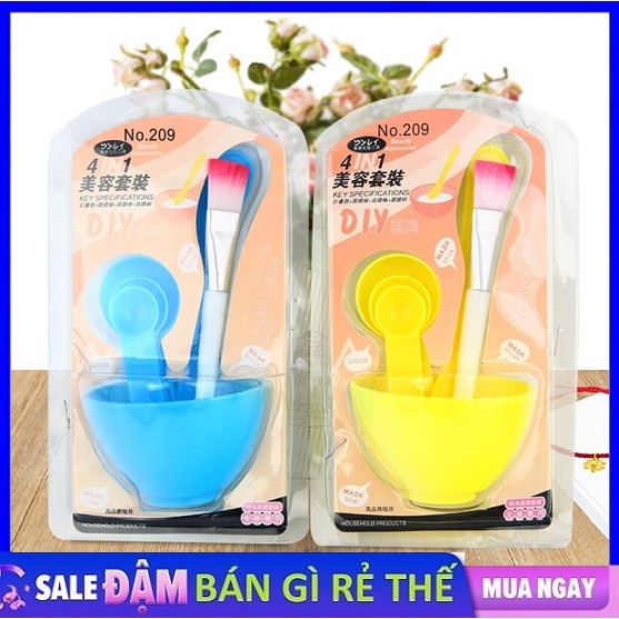 Bộ Dụng Cụ Bát Trộn Đắp Mặt Nạ  5in1  Chuyên Dụng Gồm 1 Cọ Quét, 1 Bát, 1 Que Thìa, 3 Muỗng Trộn Nhựa Cao Cấp