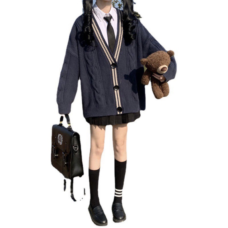 áo khoác cardigan len thừng học sinh dày kiểu dáng hàn quốc chất đẹp quảng châu cao cấp A228 Noiyxanh nội y xanh chất le