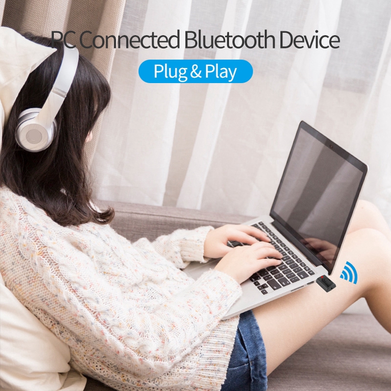 Đầu chuyển đổi thu phát âm thanh Bluetooth không dây 5.0 USB 4 trong 1 cho máy tính TV Audio