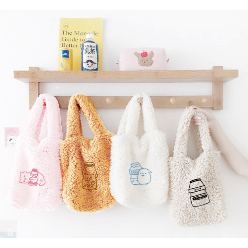 tote lông yakult TTLS16 túi quai xách lông thêu dễ thương hot trend thần tượng hoạt hình idol