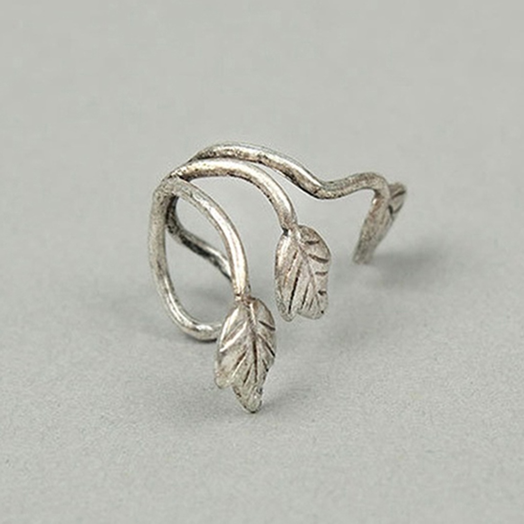 Khuyên vành tai tạo hình chiếc lá đơn giản phong cách vintage thời trang cho nữ