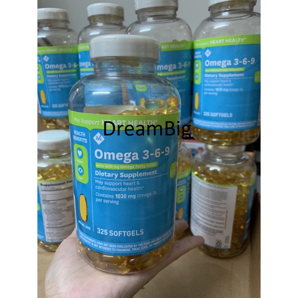 Viên uống dầu cá Omega 369 1600 mg chai omega369 325 viên hãng Member's Mark của Mỹ