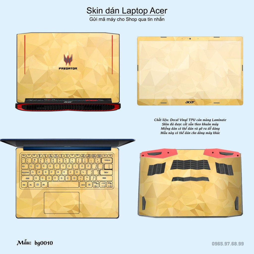 Skin dán Laptop Acer in hình Vân kim cương (inbox mã máy cho Shop)