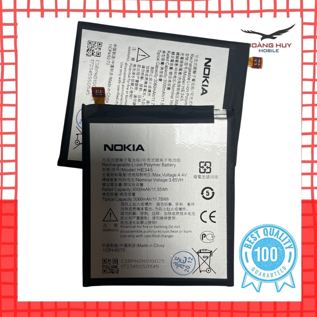 Pin Nokia 6.1 HE345 Dung Lượng 3060mAh Hàng Zin Nhập Khẩu Bảo Hành 6 Tháng 1 Đổi 1