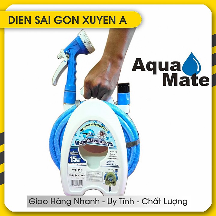 Bộ vòi tưới cây rữa xe tiết kiệm nước 5 tia phun 10 mét AQUAMATE MHR-310 TAIWAN