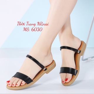 ❤FREESHIP50K❤ Dép sandal nữ bản ngang màu đen size lớn 40 41 42 43 44