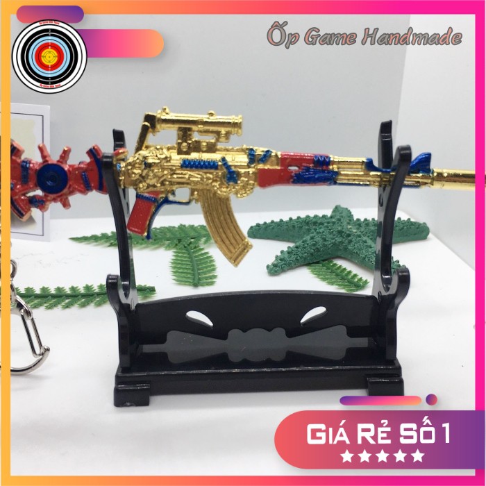 Móc khoá pubg AKM Skin GOLD SUNSHINE độc đáo dài 12cm mô phỏng giống thật - Móc khoá pubg kim loại cao cấp