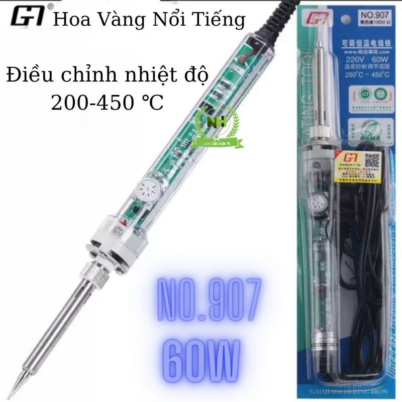 Mỏ hàn thiếc máy hàn NO 907 điều chỉnh nhiệt độ 60W siêu bền