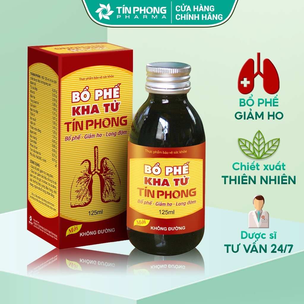 Siro Giảm Ho Bổ Phế Kha Tử Tín Phong Hỗ Trợ Các Trường Hợp Sưng Đau Họng, Ngứa Rát, Khản Tiếng Lọ 125ml TTP015