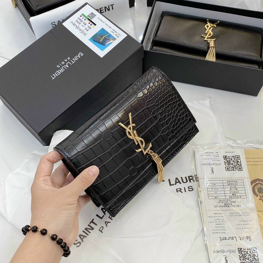 Túi đeo chéo Y.S.L size 21 hàng fullbox nguyên seal, túi vải hãng