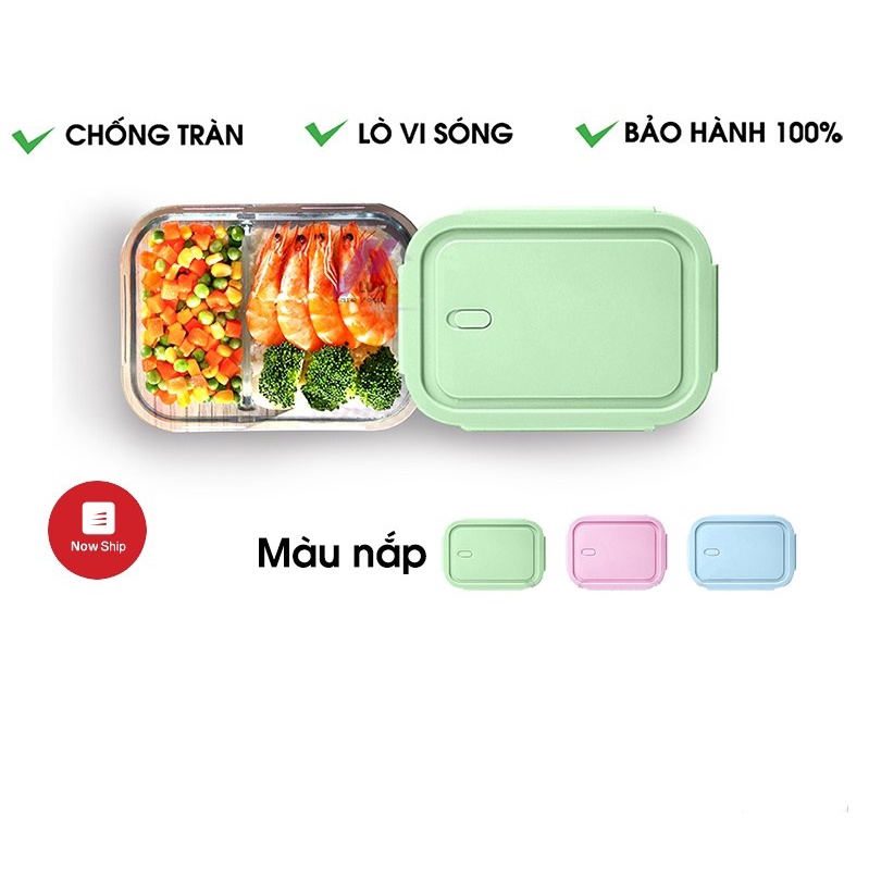 Hộp đựng cơm thủy tinh cao cấp đủ kích thước, Hộp cơm thủy tinh có kèm đũa thìa inox