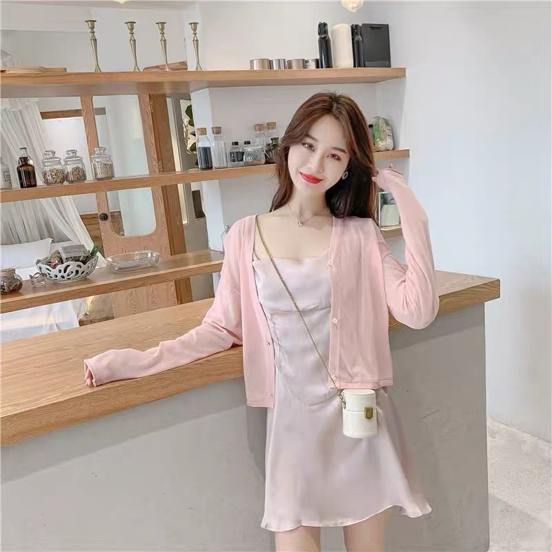 Áo Khoác cardigan Dệt Kim Mỏng Dáng Ngắn Chống Nắng Thời Trang Mùa Hè Cho Nữ