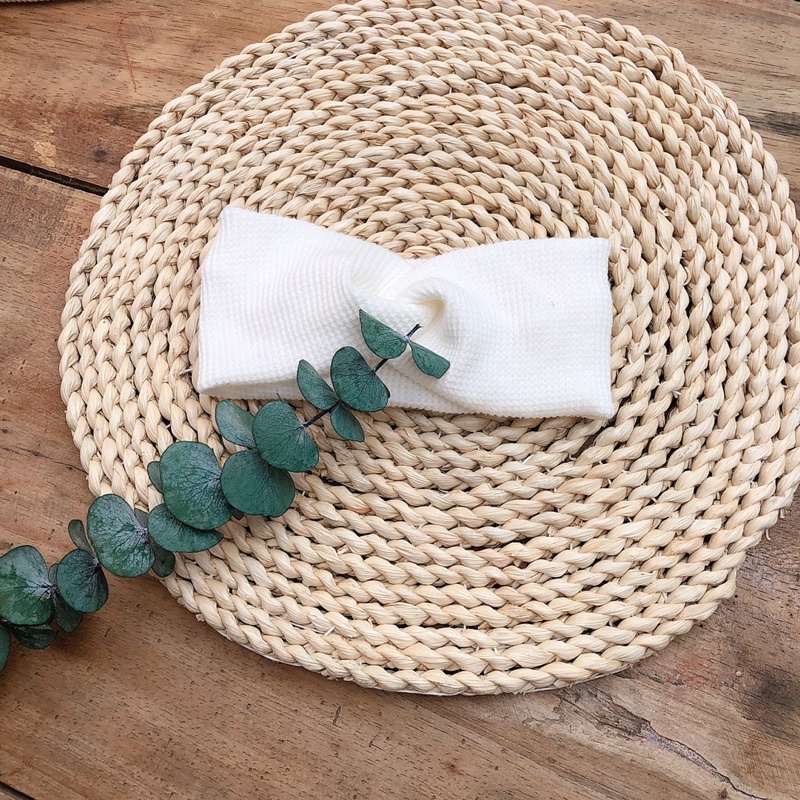 Turban vặn chéo vải cotton waffle cho cả bé trai và gái