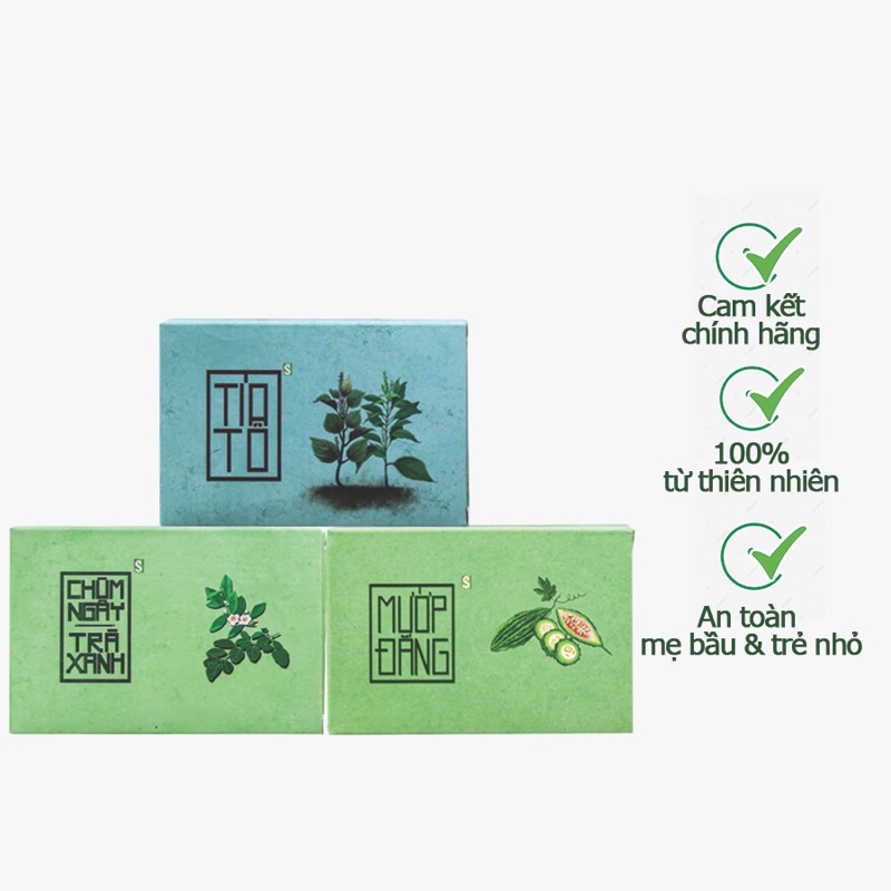 Combo 3 bánh xà bông chiết xuất từ thiên nhiên  tặng 3 túi lưới