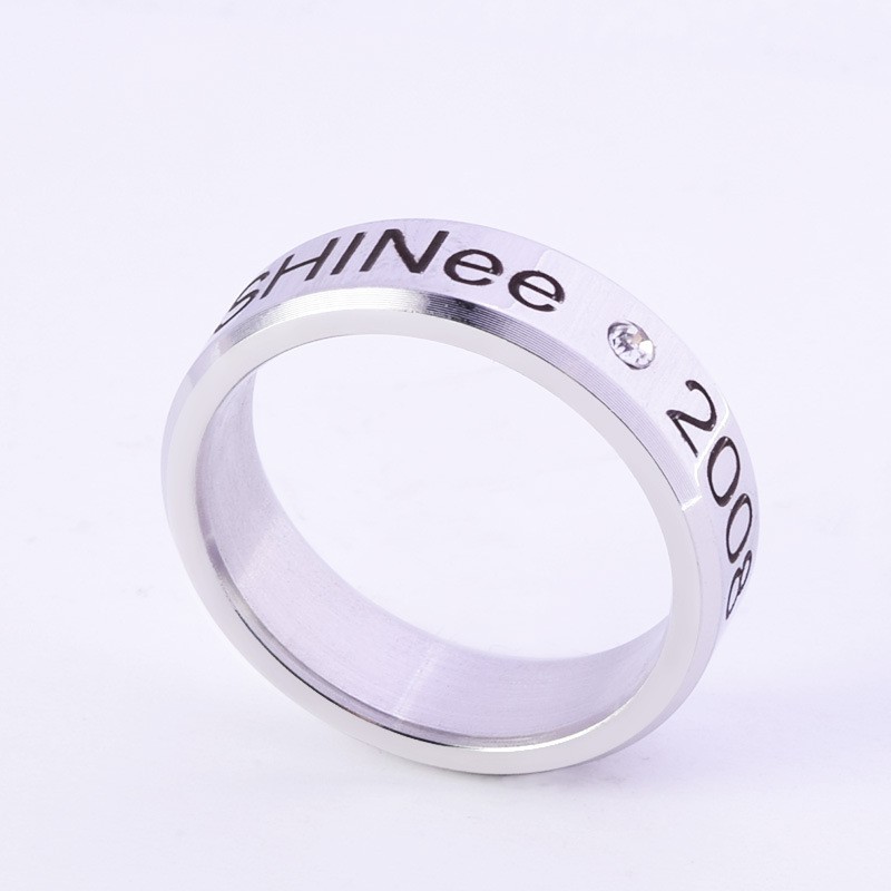 KPOP Redvelvet Block B SHINEE Name Letter Design Stainless Steel Ring