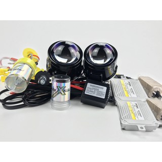 COMBO trọn bộ bi gầm Xenon 2.5 inch lens xanh