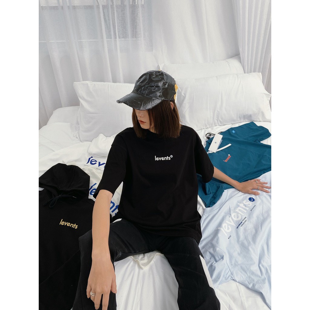 Áo thun LEVENTS Popular Logo Tee nam nữ full tag, áo phông tay lỡ form rộng unisex phong cách hiện đại MAY SHOP