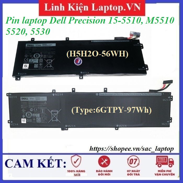 ⚡️Pin laptop Dell Precision 15-5510, M5510 5520, 5530