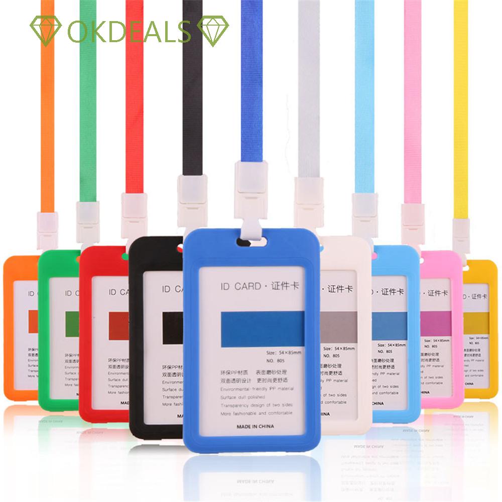 Ví đựng thẻ nhiều màu sắc có dây đeo thời trang dành cho nam và nữ