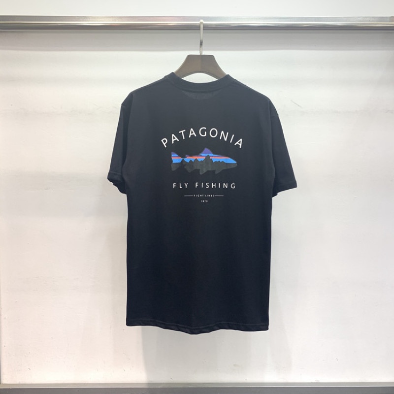 PATAGONIA Patagonia Outdoor Sports Shark Design A Short-sleeved T Shirt Foreign Trade Approval