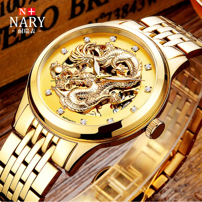 Đồng Hồ Nam Lên Cót Cổ Điển Dây Thép NAR A18028 Chính Hãng 2019 NEW Bảo Hành 12 Tháng Top Brand Luxury