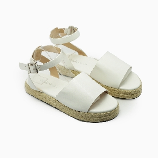 Giày sandal đế xuồng nữ Cindydrella c375 màu trắng