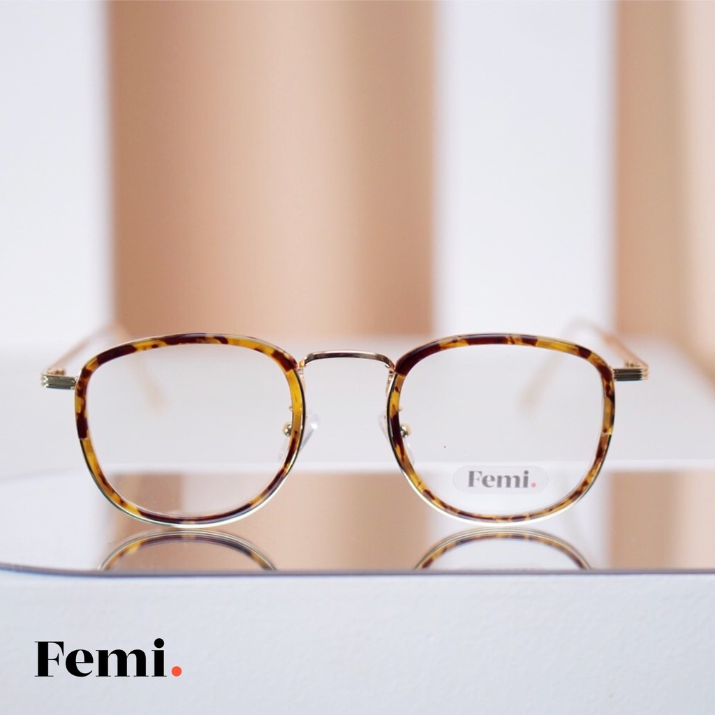 Gọng kính cận tròn Femi Leon chính hãng mắt kính cận nam nữ thời trang