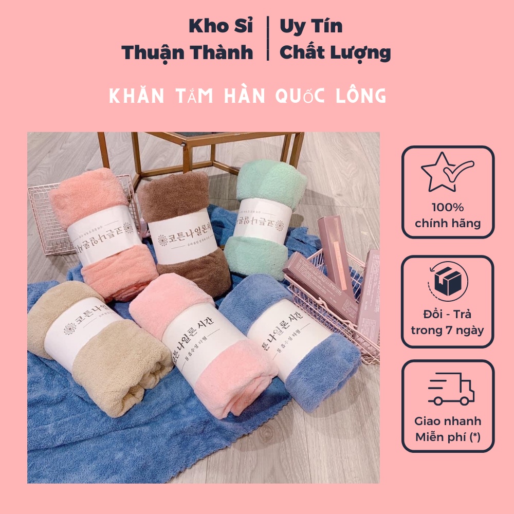 Khăn tắm hàn quốc lông cừu cao cấp 70x140 cm chất bông siêu mềm mịn thấm nước (khosithuanthanh)